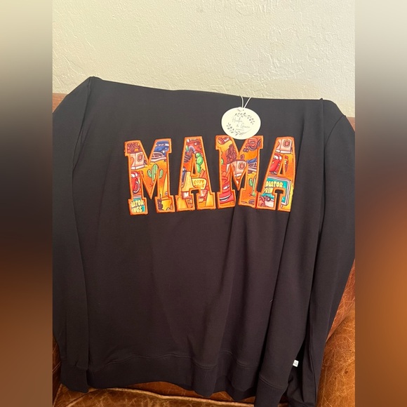 Hunter Grace Mama Crew XL Vibrant Black Crewneck Sweater- bamboo - Picture 2 of 7